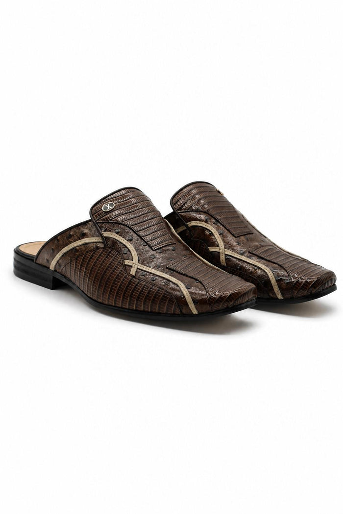 Men’s Glossy Brown Handmade Real Leather Half Shoes