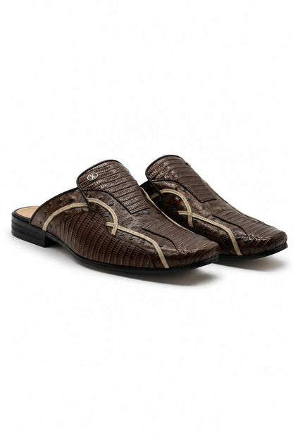Men’s Glossy Brown Handmade Real Leather Half Shoes