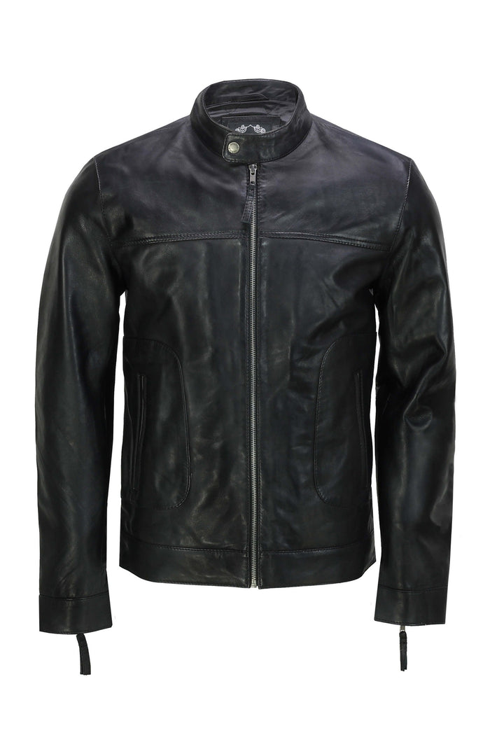 Men's Leather Black Biker Jacket