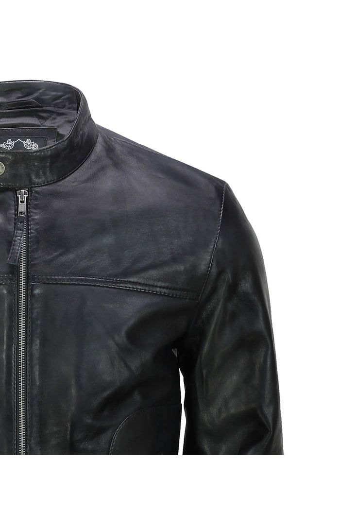 Men's Leather Black Biker Jacket