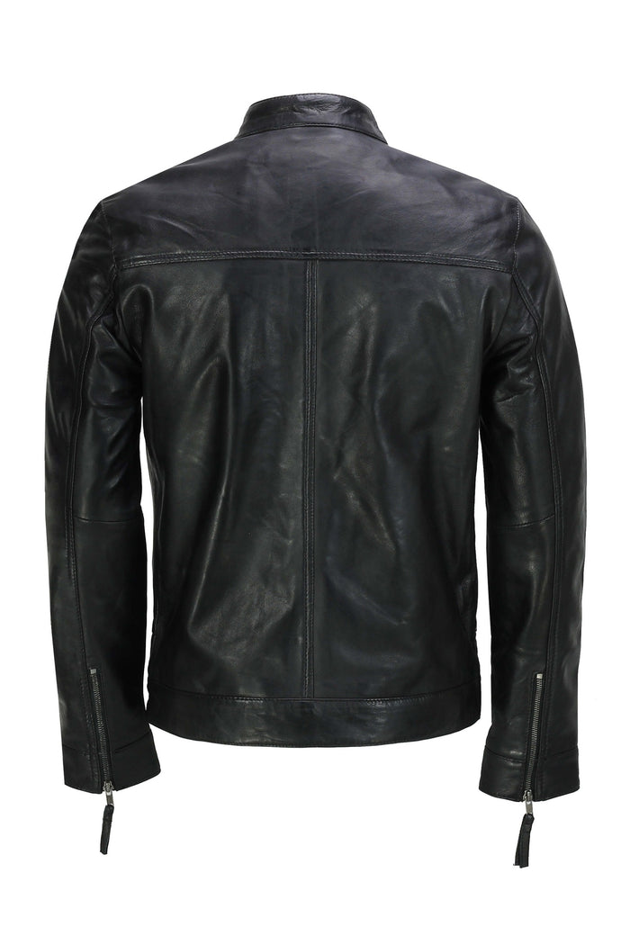 Men's Leather Black Biker Jacket