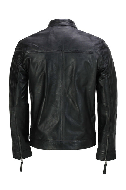 Men's Leather Black Biker Jacket