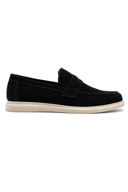 Men’s Milo Black Suede Leather Penny Loafers