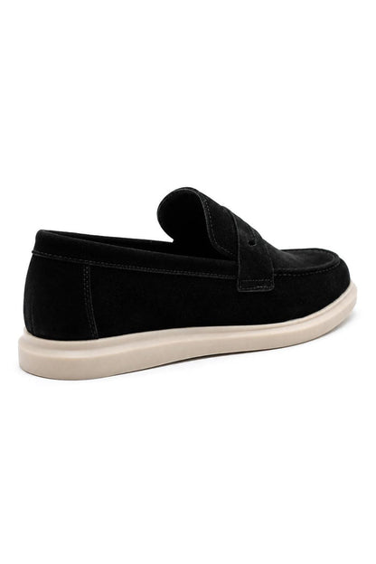 Men’s Milo Black Suede Leather Penny Loafers