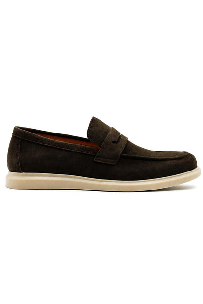 Men’s Milo Brown Suede Leather Penny Loafers