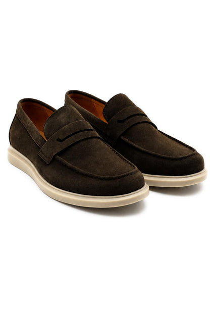 Men’s Milo Brown Suede Leather Penny Loafers