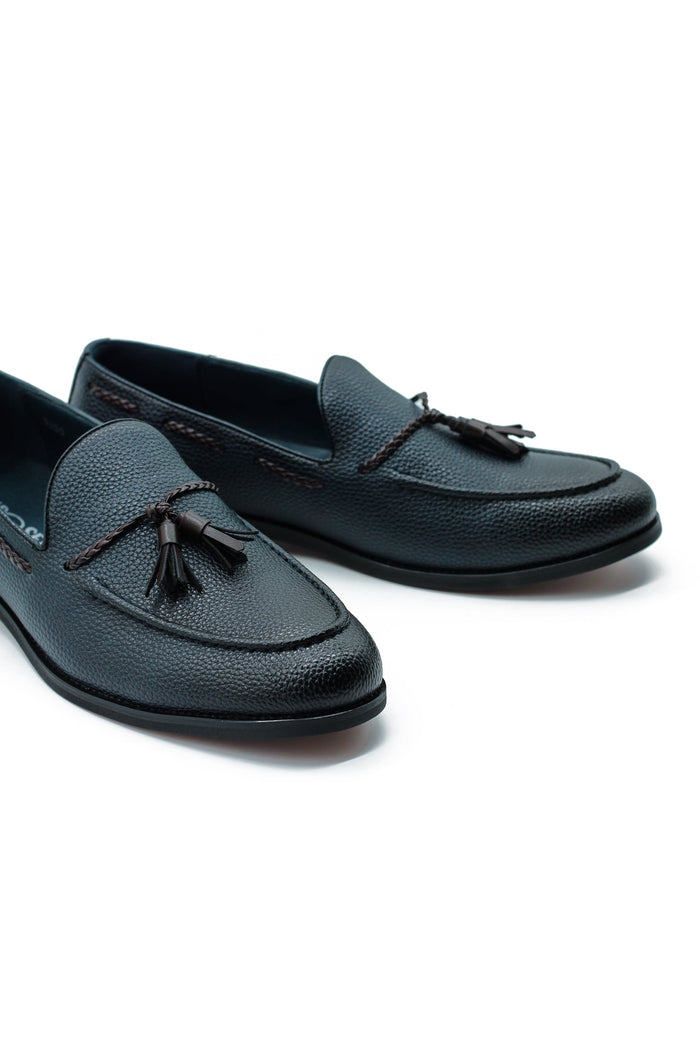 Men’s Navy Faux Leather Tassel Loafers