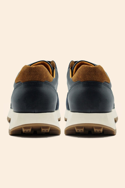 Men’s Navy Real Leather & Suede Trainers