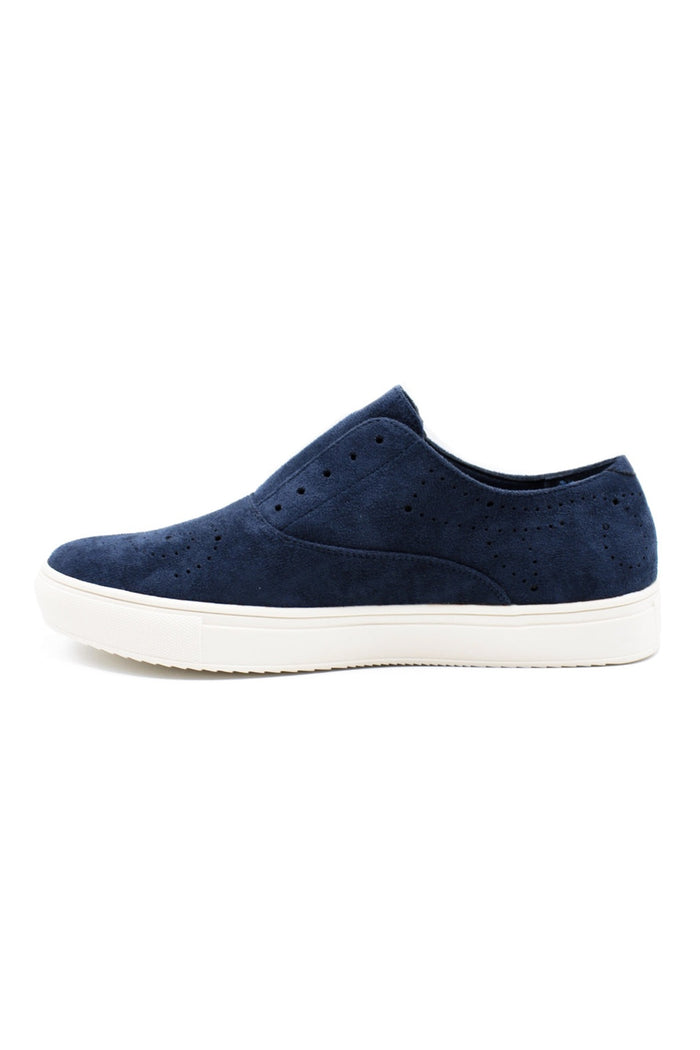 Mens Navy Suede Sports Sneaker Brogue Details