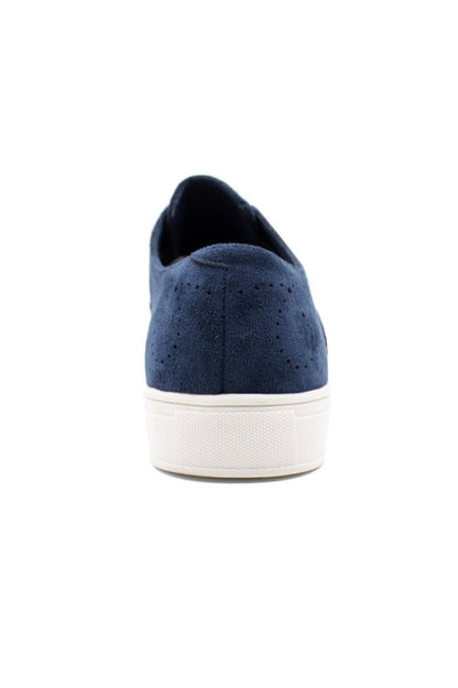 Mens Navy Suede Sports Sneaker Brogue Details
