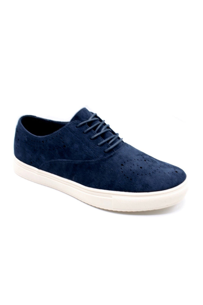 Mens Navy Suede Sports Sneaker Brogue Details