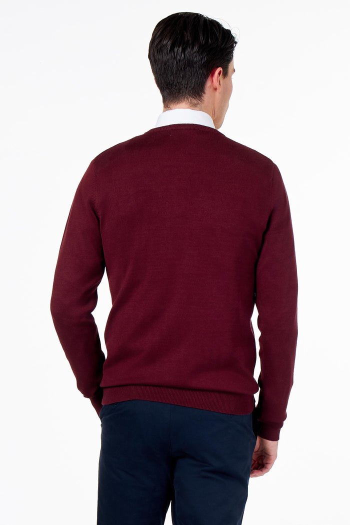 MEN’S PURE COTTON MAROON CREW NECK JUMPER