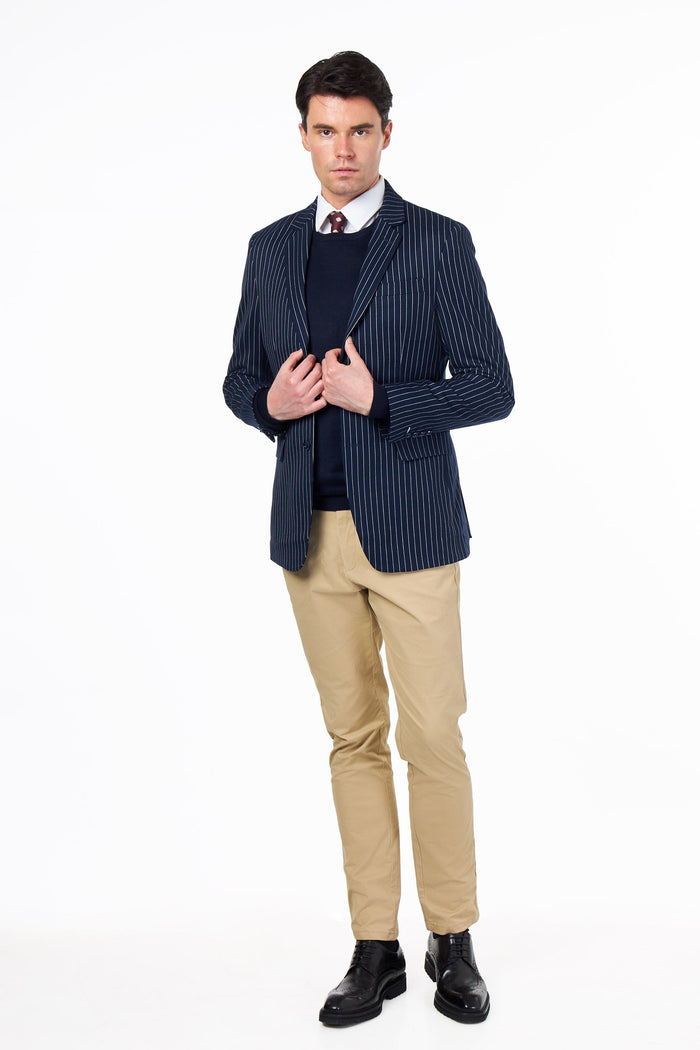 MEN’S PURE COTTON NAVY CREW NECK JUMPER
