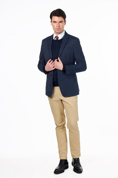 MEN’S PURE COTTON NAVY CREW NECK JUMPER