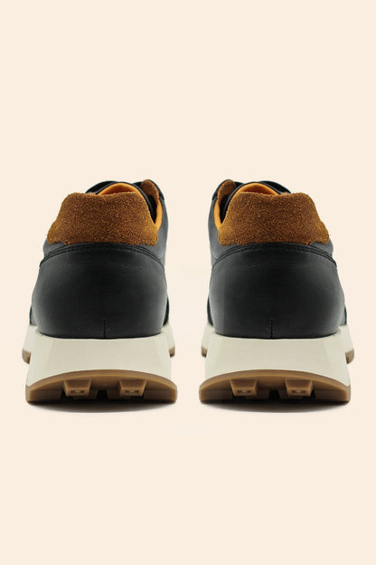 Men’s Real Leather & Suede Trainers in Black