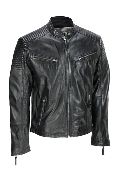 MEN’S RETRO BIKER JACKET
