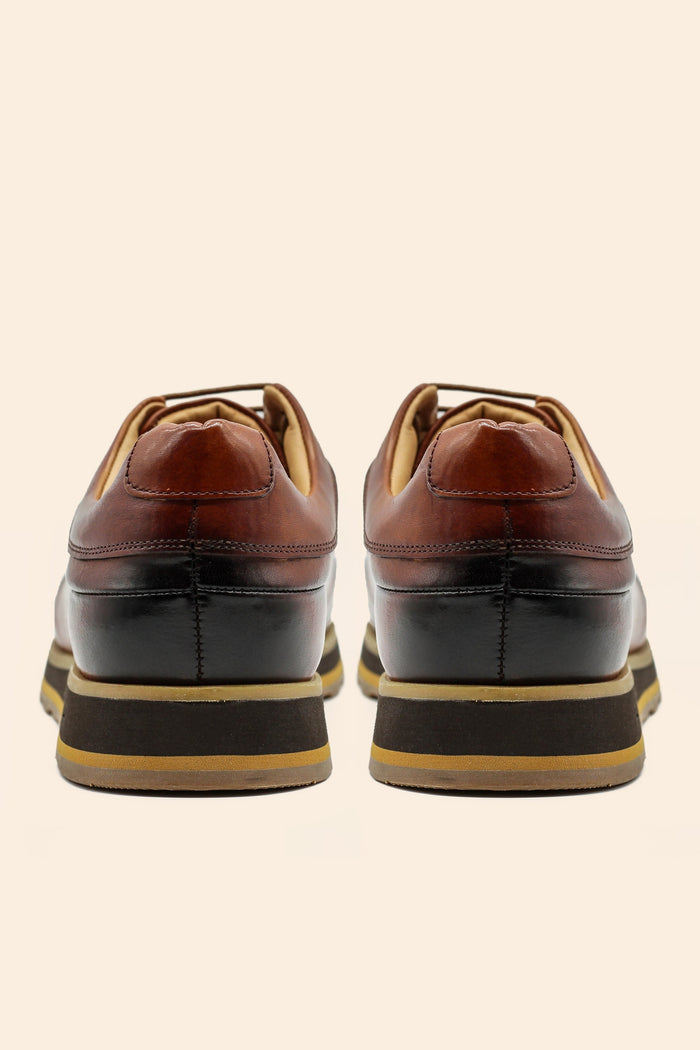 Men’s Tan Real Leather Trainers