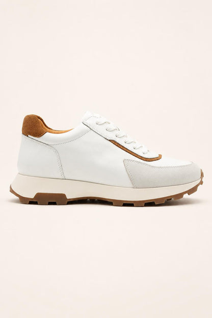 Men's White Handmade Real Leather Trainers
