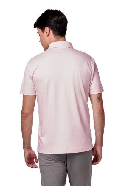 Mercerised Cotton Pink Polo T Shirt Short Sleeve