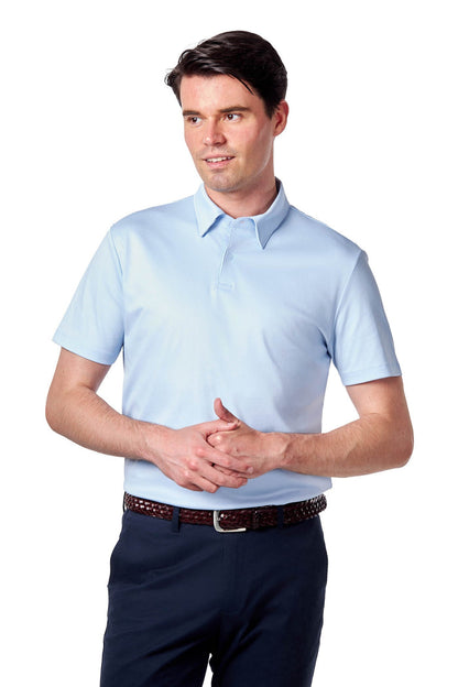 Mercerised Cotton Sky Polo T Shirt Short Sleeve