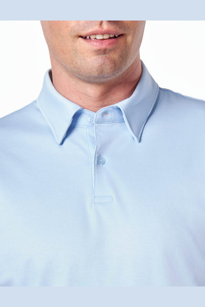 Mercerised Cotton Sky Polo T Shirt Short Sleeve