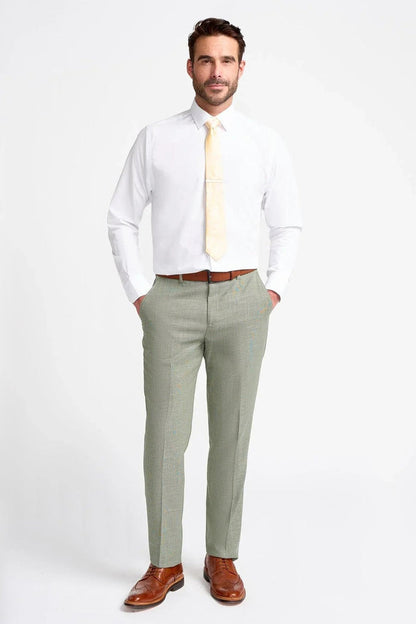 MIAMI – SAGE GREEN TAILORED FIT TROUSERS