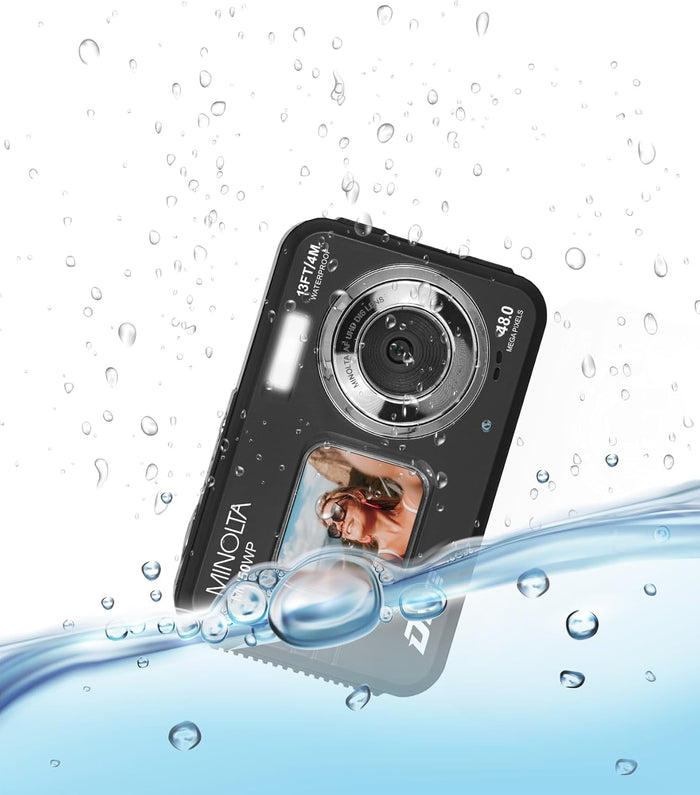 Minolta 48 Mega Pixels Underwater Digital Camera with Autofocus, 5K Video & Dual LCD - electronicsexpo.com - Cameras