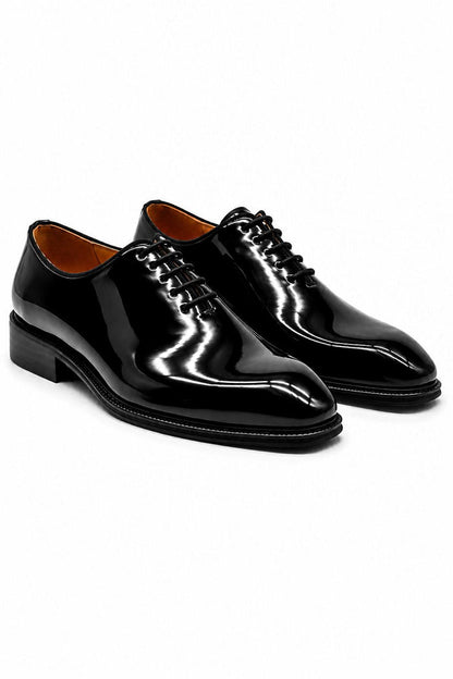 MIRO 1 Men’s Black Hi-Shine Patent Leather Wholecut Oxford Shoes