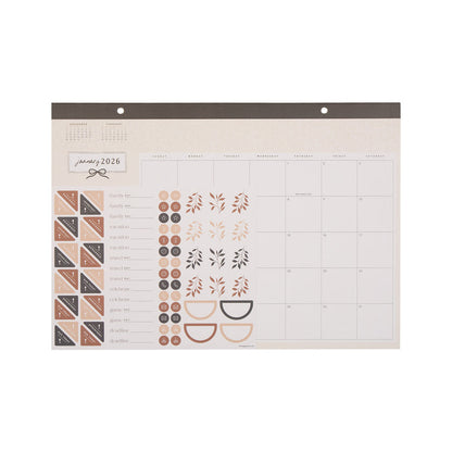 Modern Charm - 2026 Small Desk Calendar - 12 Month