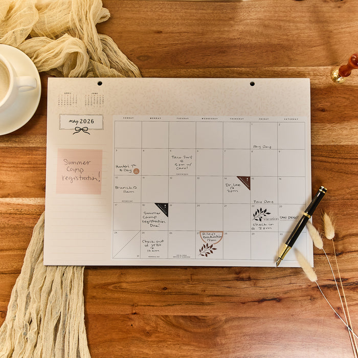Modern Charm - 2026 Small Desk Calendar - 12 Month