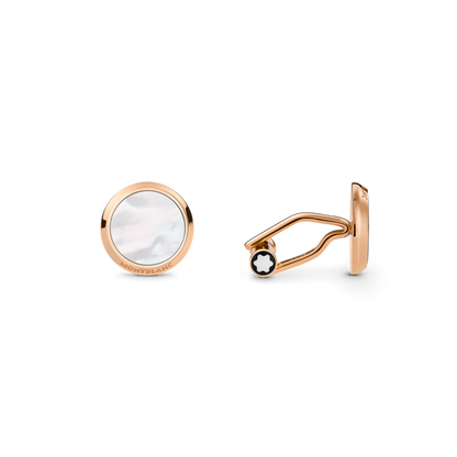 Montblanc Meisterstuck Rose Gold PVD Mother-of-Pearl Cufflinks