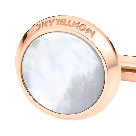 Montblanc Meisterstuck Rose Gold PVD Mother-of-Pearl Cufflinks
