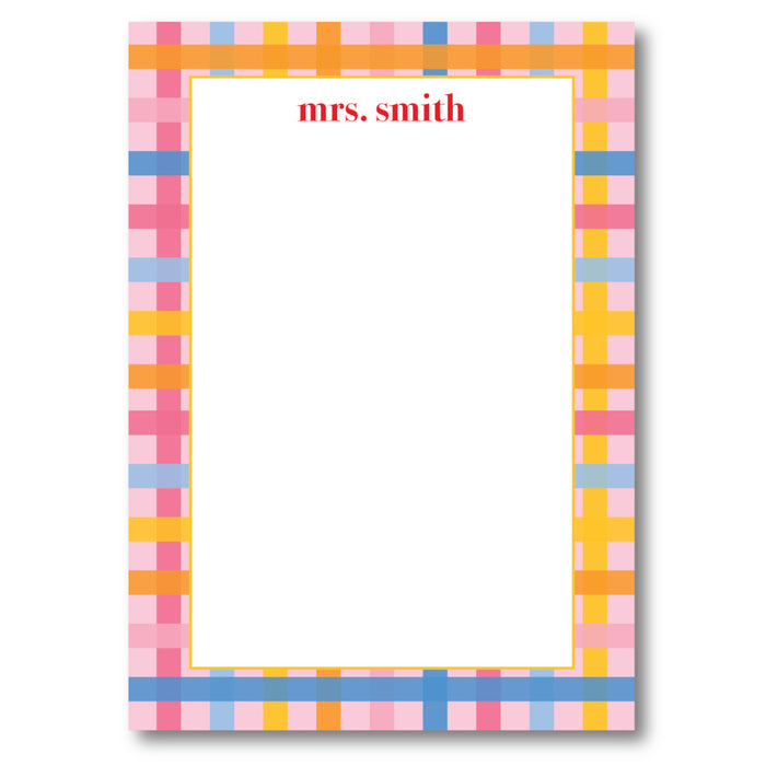 Multi Pink Check Notepad