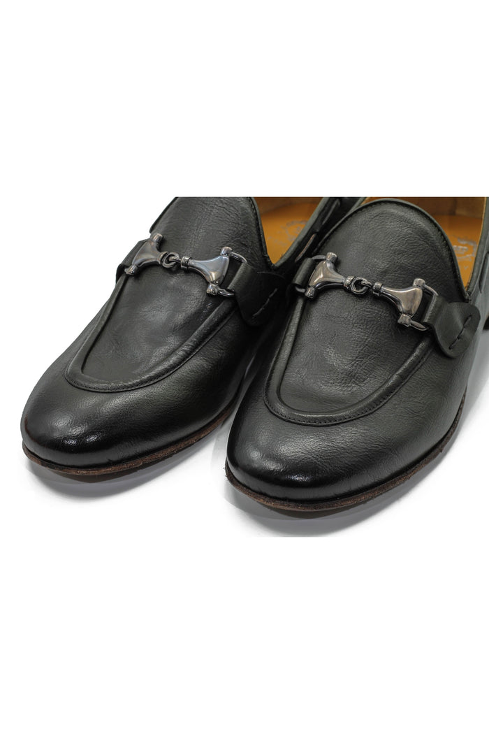 NAPLES 02 - ITALIAN LEATHER SNAFFLE BIT LOAFER IN GREEN