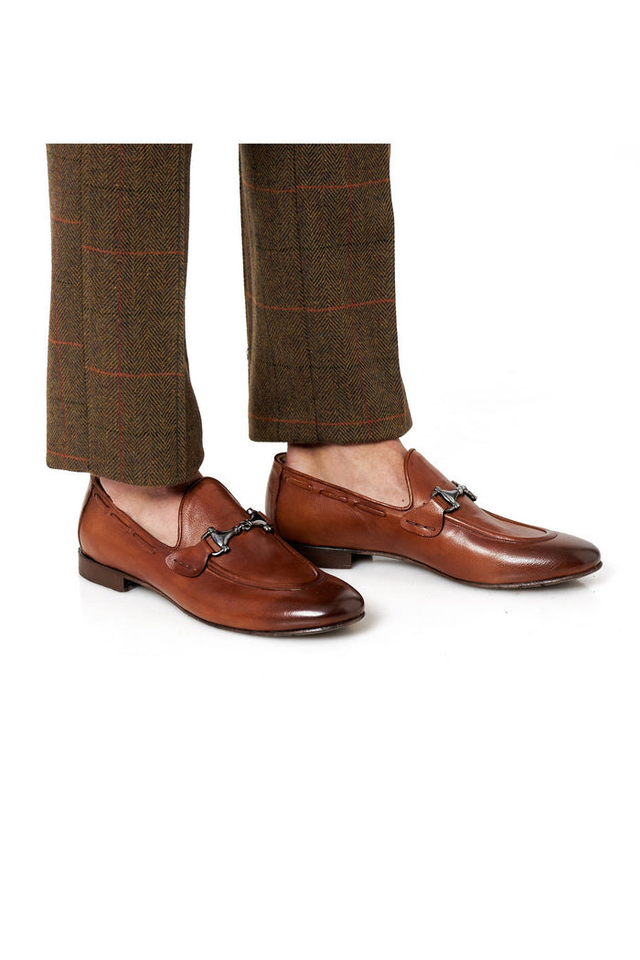 NAPLES 02 - ITALIAN LEATHER SNAFFLE BIT LOAFER IN TAN