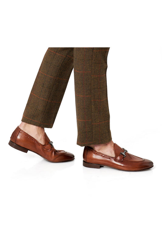 NAPLES 02 - ITALIAN LEATHER SNAFFLE BIT LOAFER IN TAN