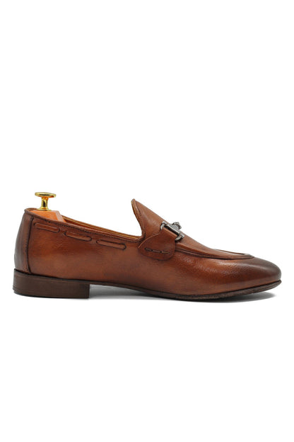 NAPLES 02 - ITALIAN LEATHER SNAFFLE BIT LOAFER IN TAN