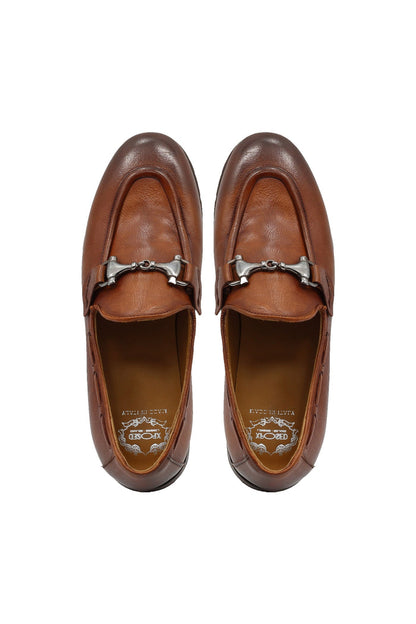 NAPLES 02 - ITALIAN LEATHER SNAFFLE BIT LOAFER IN TAN