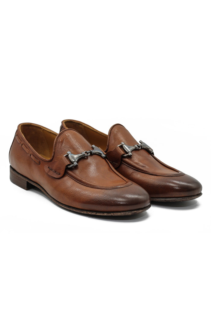 NAPLES 02 - ITALIAN LEATHER SNAFFLE BIT LOAFER IN TAN