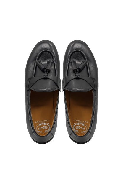 NAPLES 03 – TASSEL LOAFERS BLACK ITALIAN LEATHER