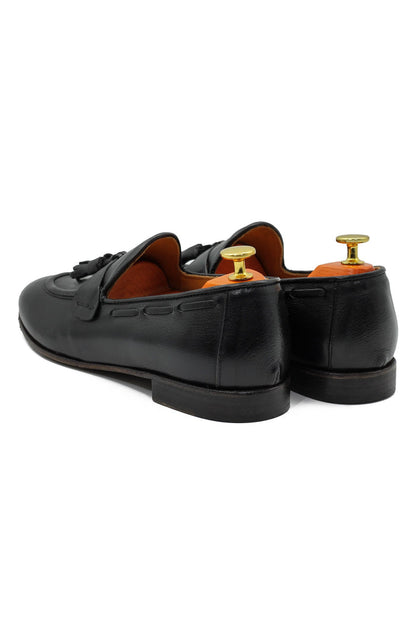 NAPLES 03 – TASSEL LOAFERS BLACK ITALIAN LEATHER