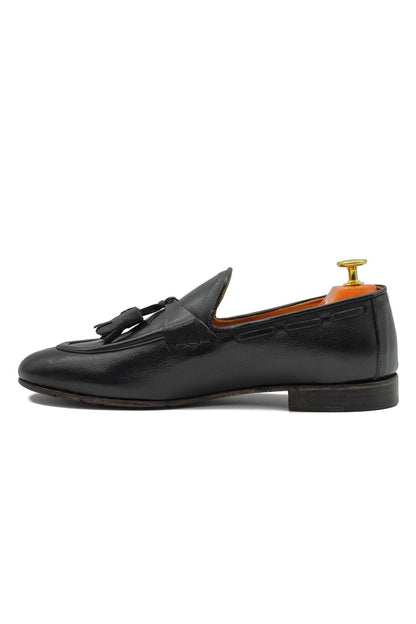 NAPLES 03 – TASSEL LOAFERS BLACK ITALIAN LEATHER