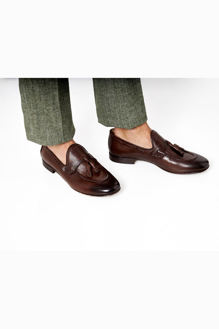 NAPLES 03 – TASSEL LOAFERS BROWN ITALIAN LEATHER