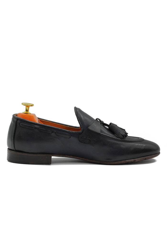 NAPLES 03 – TASSEL LOAFERS NAVY ITALIAN LEATHER