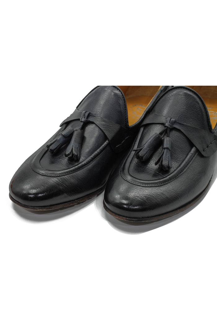 NAPLES 03 – TASSEL LOAFERS NAVY ITALIAN LEATHER