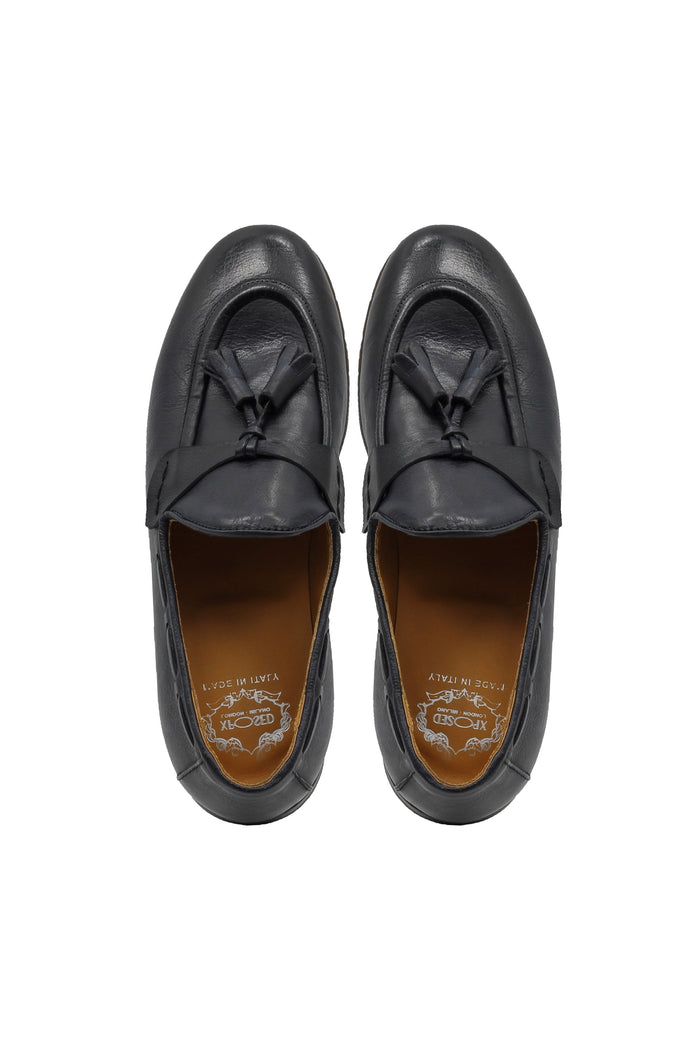 NAPLES 03 – TASSEL LOAFERS NAVY ITALIAN LEATHER