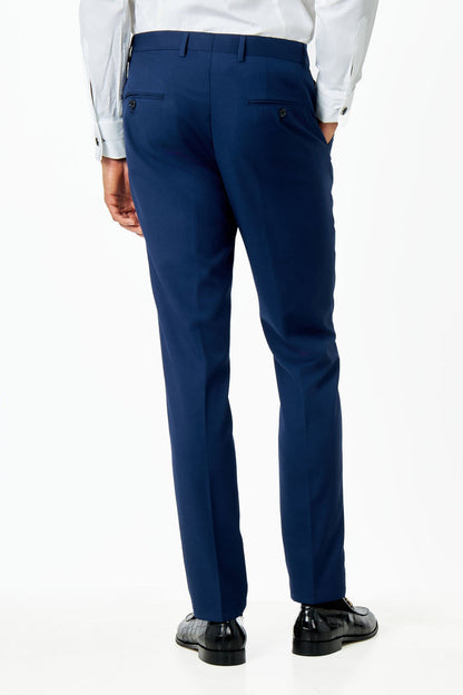 NAVY BLUE SUIT TROUSERS GEO PATTERN DETAILED