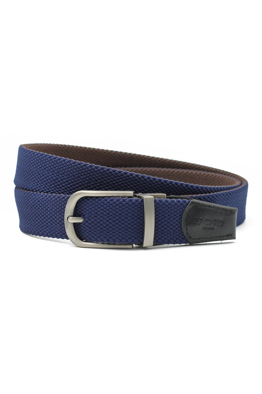 NAVY & BROWN REVERSIBLE STRETCH BELT