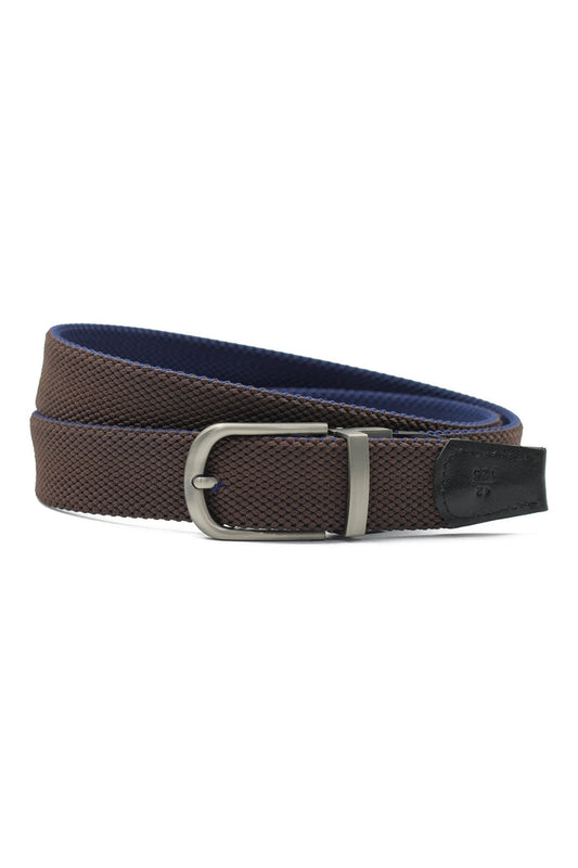 NAVY & BROWN REVERSIBLE STRETCH BELT