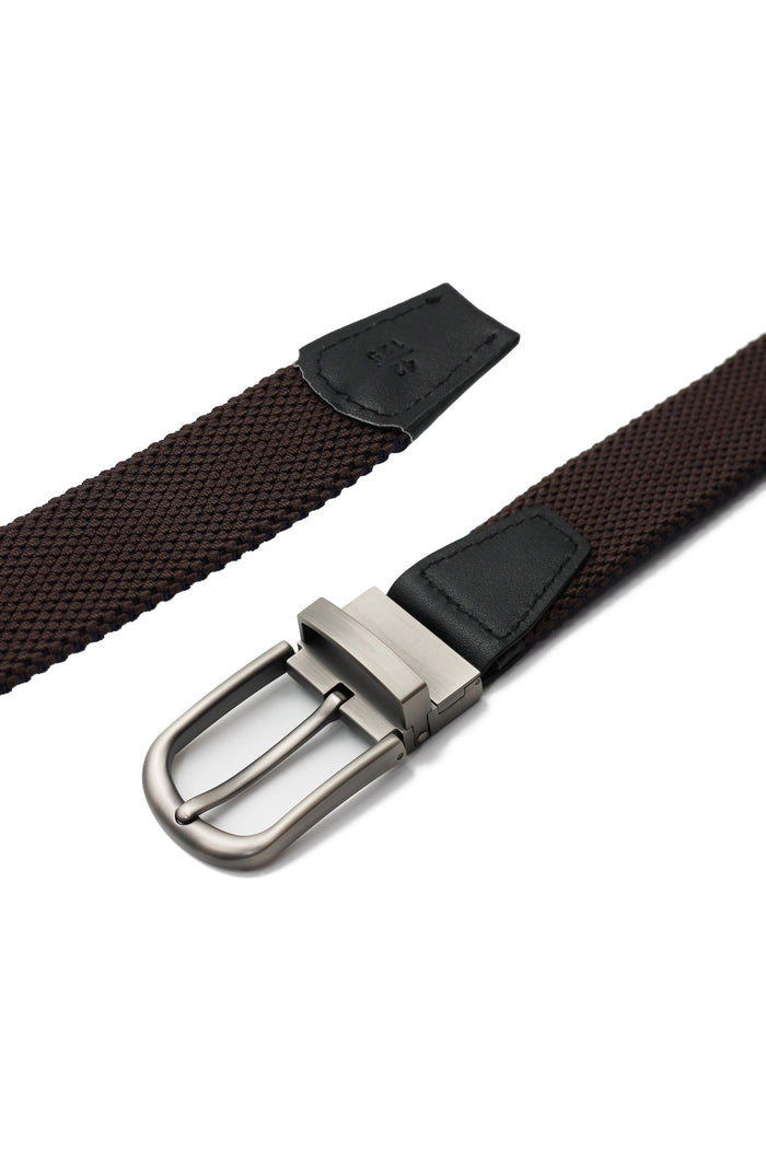 NAVY & BROWN REVERSIBLE STRETCH BELT